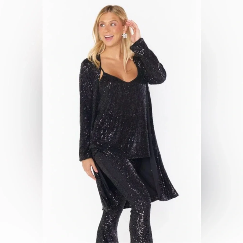 Show Me Your Mumu Black Sequin Encore Kimono - Picture 5 of 9